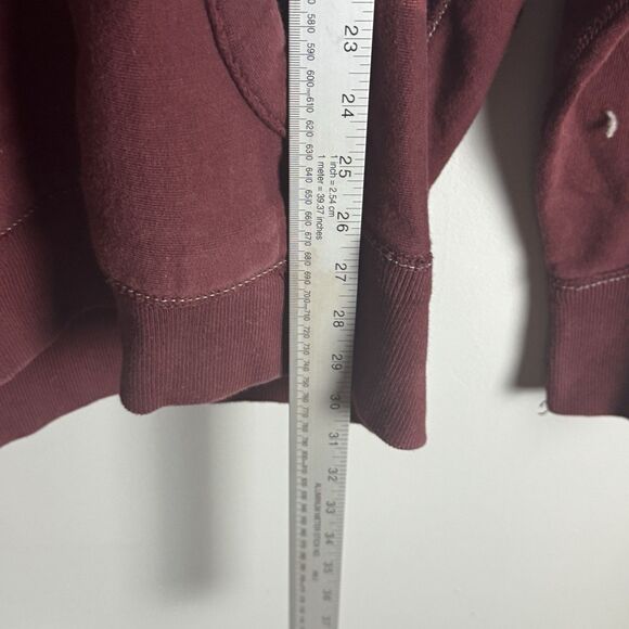 VINTAGE AMERICAN EAGLE Mens Maroon Graphic Y2K Hoodie Size X Heavy Drawstring - Picture 9 of 11